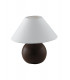 Table Lamp with Round Tapered Shade Brown Ceramic Fabric 23x23cm-1