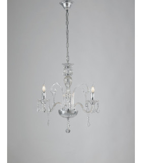 3 Light Chandeliers Chrome Crystal 60x65cm-1