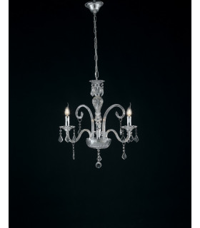 3 Light Chandeliers Chrome Crystal 60x65cm-2