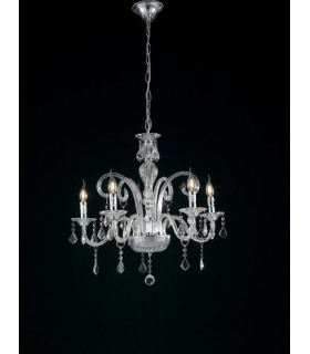 5 Light Chandeliers Chrome Crystal 66x65cm-1