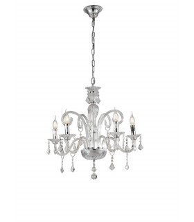 5 Light Chandeliers Chrome Crystal 66x65cm-2