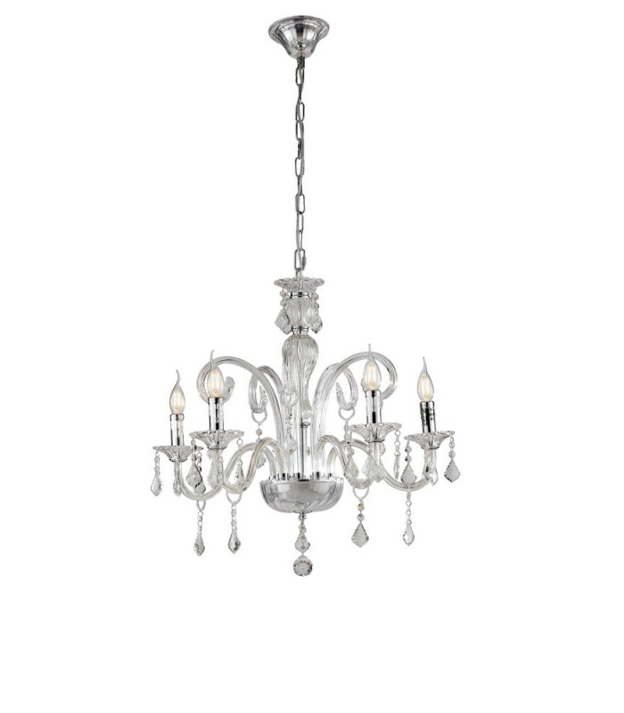 5 Light Chandeliers Chrome Crystal 66x65cm-2