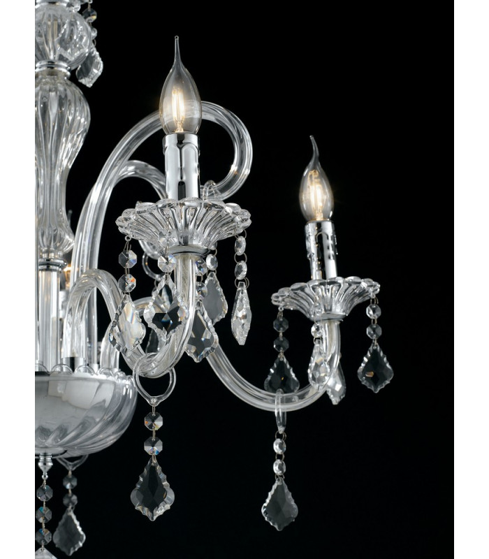 5 Light Chandeliers Chrome Crystal 66x65cm-3