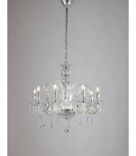 8 Light Chandeliers Chrome Crystal 14 70x65cm-1