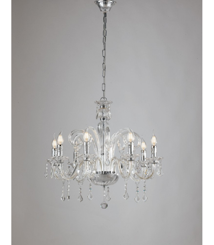 8 Light Chandeliers Chrome Crystal 14 70x65cm-1