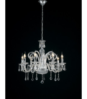 8 Light Chandeliers Chrome Crystal 14 70x65cm-2