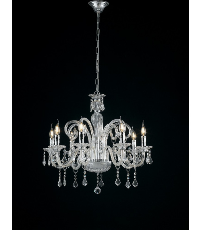 8 Light Chandeliers Chrome Crystal 14 70x65cm-2