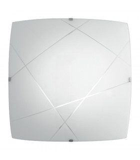 ALEXIA LED Patterned Glass Flush Ceiling Light White 1100lm 4000K 30x30cm-1