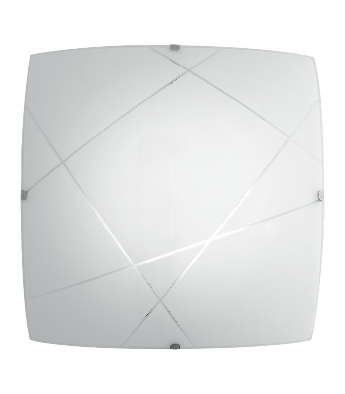 ALEXIA LED Patterned Glass Flush Ceiling Light White 1100lm 4000K 30x30cm-1