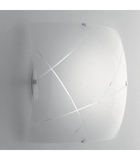 ALEXIA LED Patterned Glass Flush Ceiling Light White 1100lm 4000K 30x30cm-2