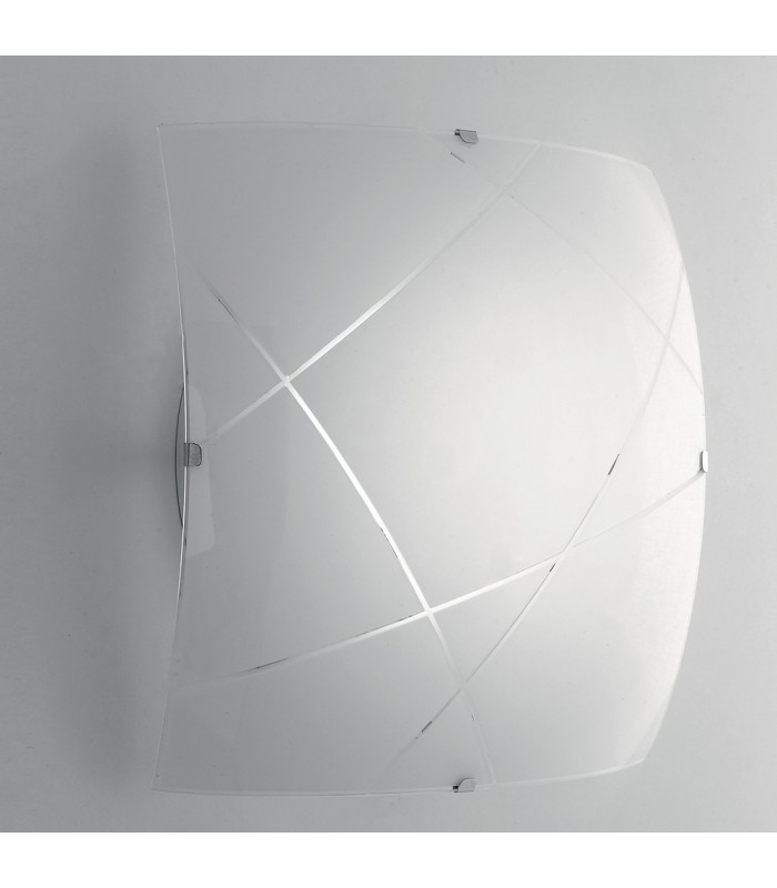 ALEXIA LED Patterned Glass Flush Ceiling Light White 1100lm 4000K 30x30cm-2