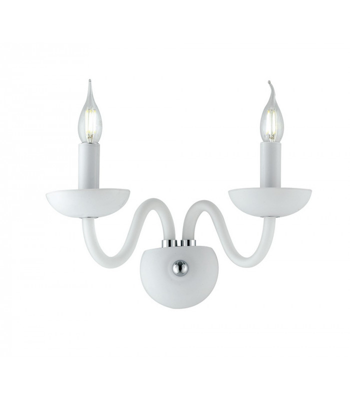 ALFIERE Twin 2 Light Candle Wall Light White 37x26x23cm
