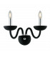ALFIERE Twin 2 Light Candle Wall Light Black 37x26x23cm