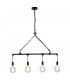AMARCORD Industrial 4 Light Straight Bar Pendant Ceiling Light Rust 86x25.2cm-1