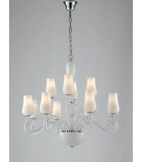 ANGEL 12 Light Chandeliers with Shades White 80x70cm-1