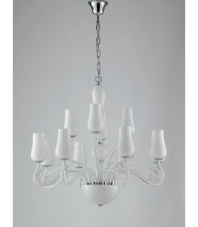 ANGEL 12 Light Chandeliers with Shades White 80x70cm-2