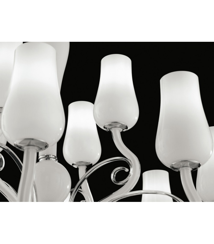 ANGEL 12 Light Chandeliers with Shades White 80x70cm-4