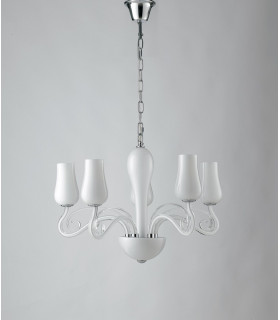 ANGEL 5 Light Multi Arm Pendant Ceiling Light White 64x45cm-1