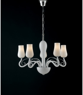 ANGEL 5 Light Multi Arm Pendant Ceiling Light White 64x45cm-2