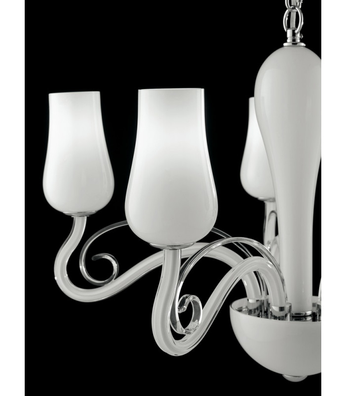 ANGEL 5 Light Multi Arm Pendant Ceiling Light White 64x45cm-3