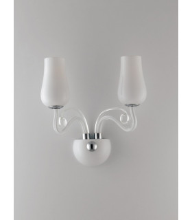 ANGEL Wall Lamp with 2 Light Glass Shades White 34x35x18cm-1