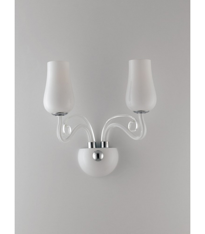 ANGEL Wall Lamp with 2 Light Glass Shades White 34x35x18cm-1