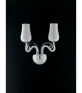 ANGEL Wall Lamp with 2 Light Glass Shades White 34x35x18cm-2