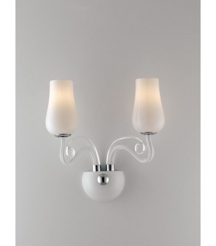ANGEL Wall Lamp with 2 Light Glass Shades White 34x35x18cm-3