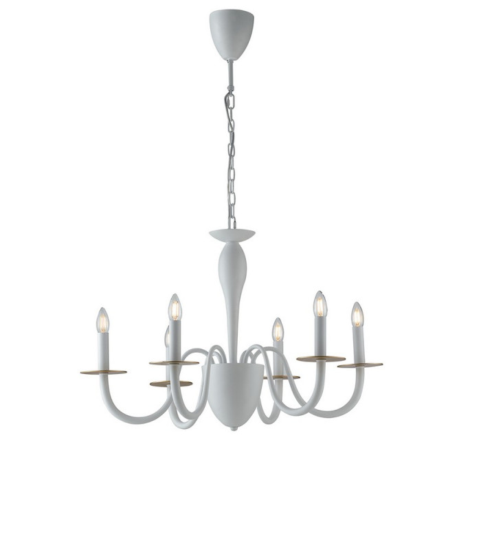 ARMSTRONG 6 Light Chandeliers White 78x53cm