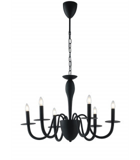 ARMSTRONG 6 Light Chandeliers Black 78x53cm