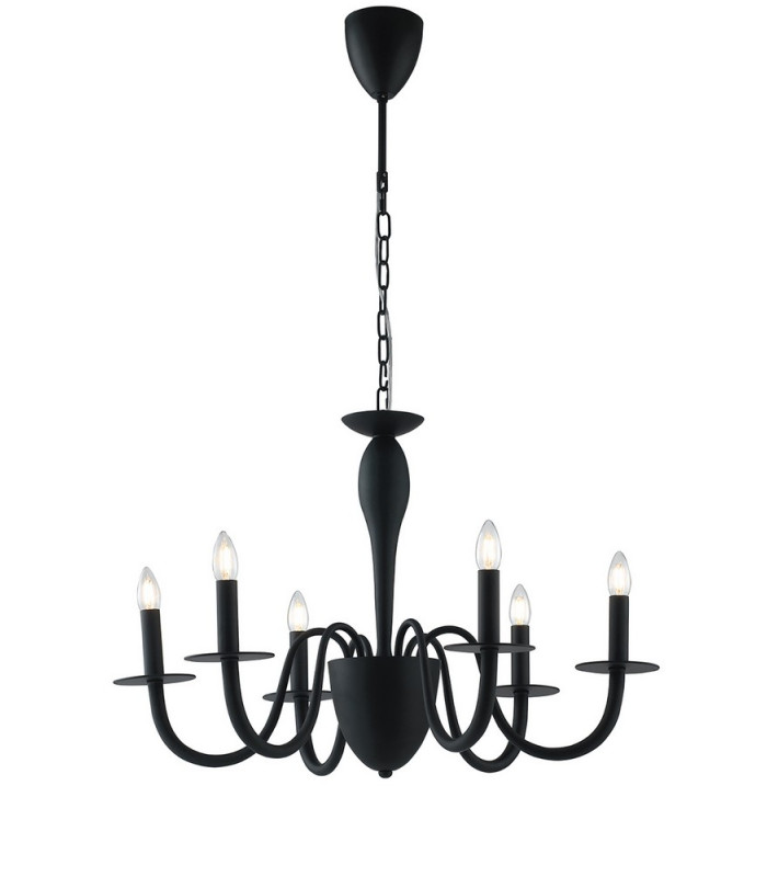 ARMSTRONG 6 Light Chandeliers Black 78x53cm