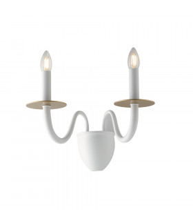 ARMSTRONG Twin 2 Light Candle Wall Light White 45x36x26cm