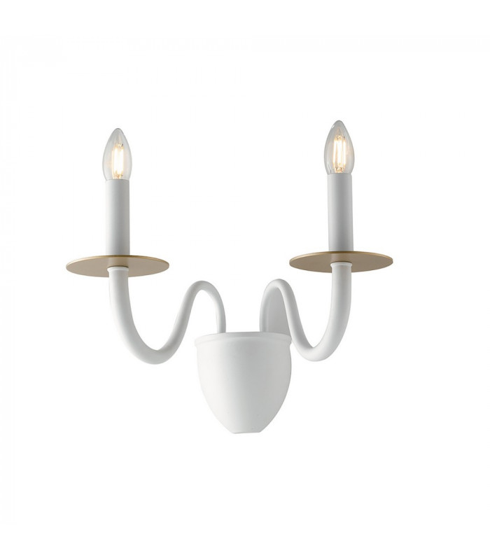 ARMSTRONG Twin 2 Light Candle Wall Light White 45x36x26cm