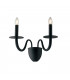ARMSTRONG Twin 2 Light Candle Wall Light Black 45x36x26cm