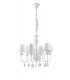 ARTHUR 6 Light Chandeliers with Shades White Fabric Lampshade 72x58cm