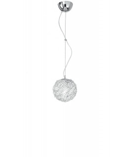 ASTRA Pendant Ceiling Light Chrome Crystals 20x22cm