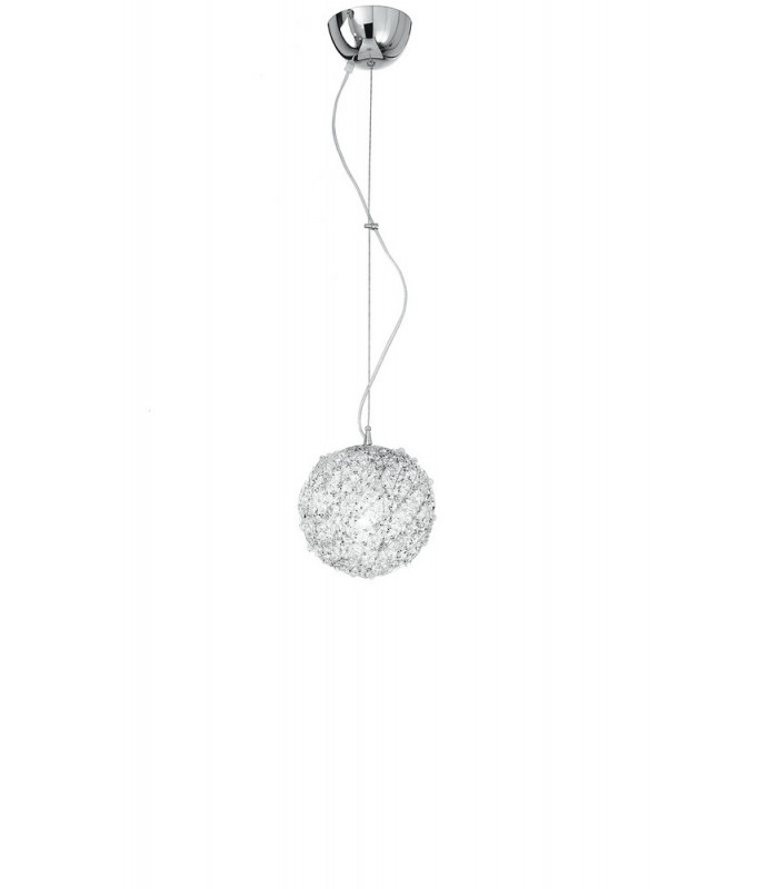 ASTRA Pendant Ceiling Light Chrome Crystals 20x22cm