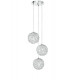 ASTRA 3 Light Cluster Pendant Ceiling Light Chrome Crystals 32x22cm
