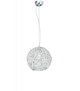 ASTRA Dome Pendant Ceiling Light Chrome Crystals 35x37cm-1