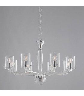 AURORA 8 Light Chandeliers with Shades Transparent 79.2x48cm-1