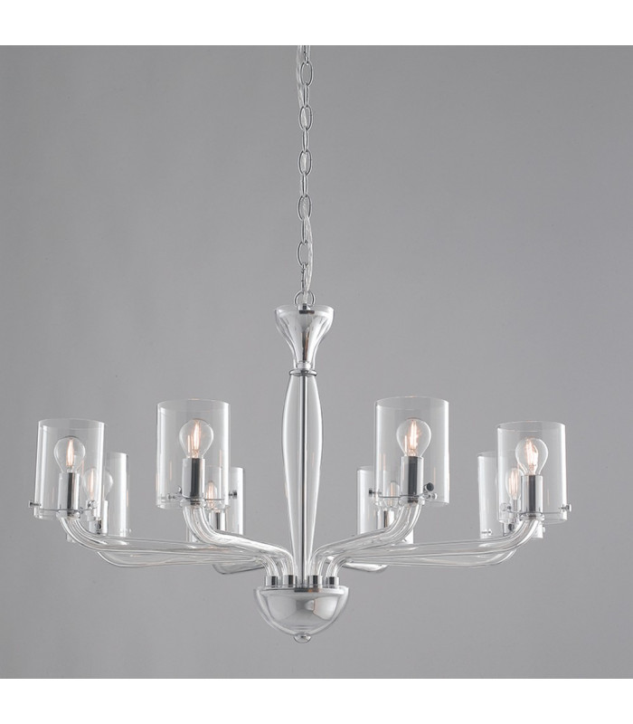 AURORA 8 Light Chandeliers with Shades Transparent 79.2x48cm-1