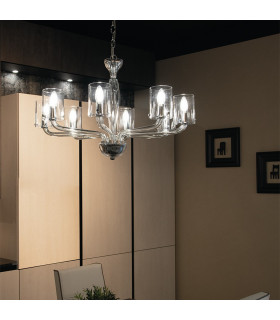 AURORA 8 Light Chandeliers with Shades Transparent 79.2x48cm-2