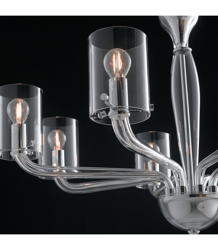 AURORA 8 Light Chandeliers with Shades Transparent 79.2x48cm-3