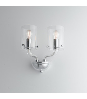 AURORA Wall Lamp with 2 Light Glass Shades Transparent 31x24x17cm