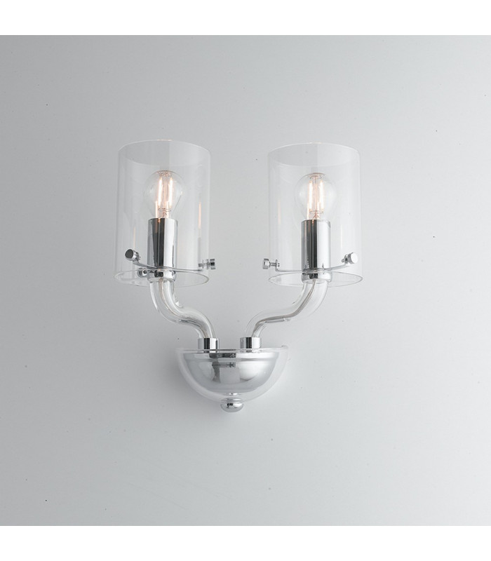 AURORA Wall Lamp with 2 Light Glass Shades Transparent 31x24x17cm