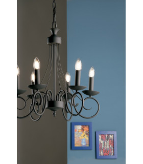 BEATRICE 6 Light Chandeliers Anthracite 50x52cm-2