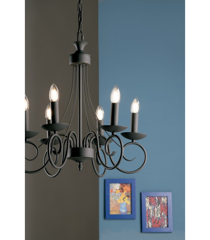 BEATRICE 6 Light Chandeliers Anthracite 50x52cm-2