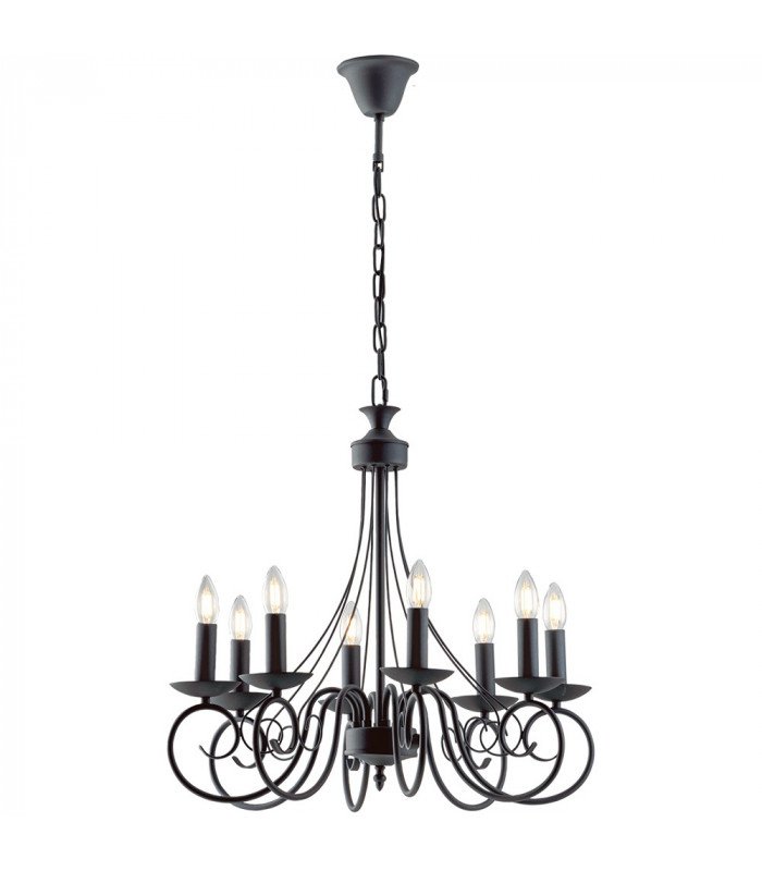 BEATRICE 8 Light Chandeliers Anthracite 63x57cm