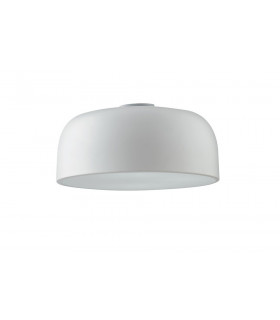 BISTROT Cylindrical Semi Flush Ceiling Light White 38x19.5cm