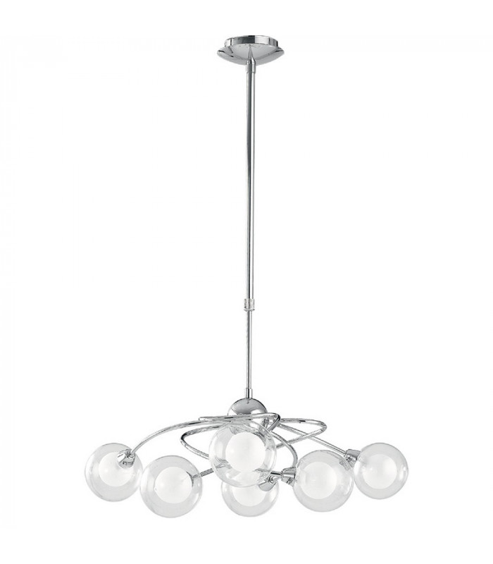 BLOG 6 Light Multi Arm Pendant Ceiling Light Chrome 72x72cm-2